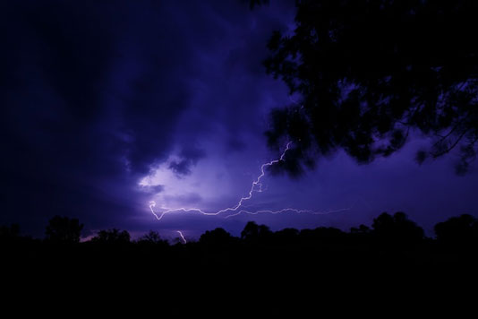 Picture of lightning in the countryside