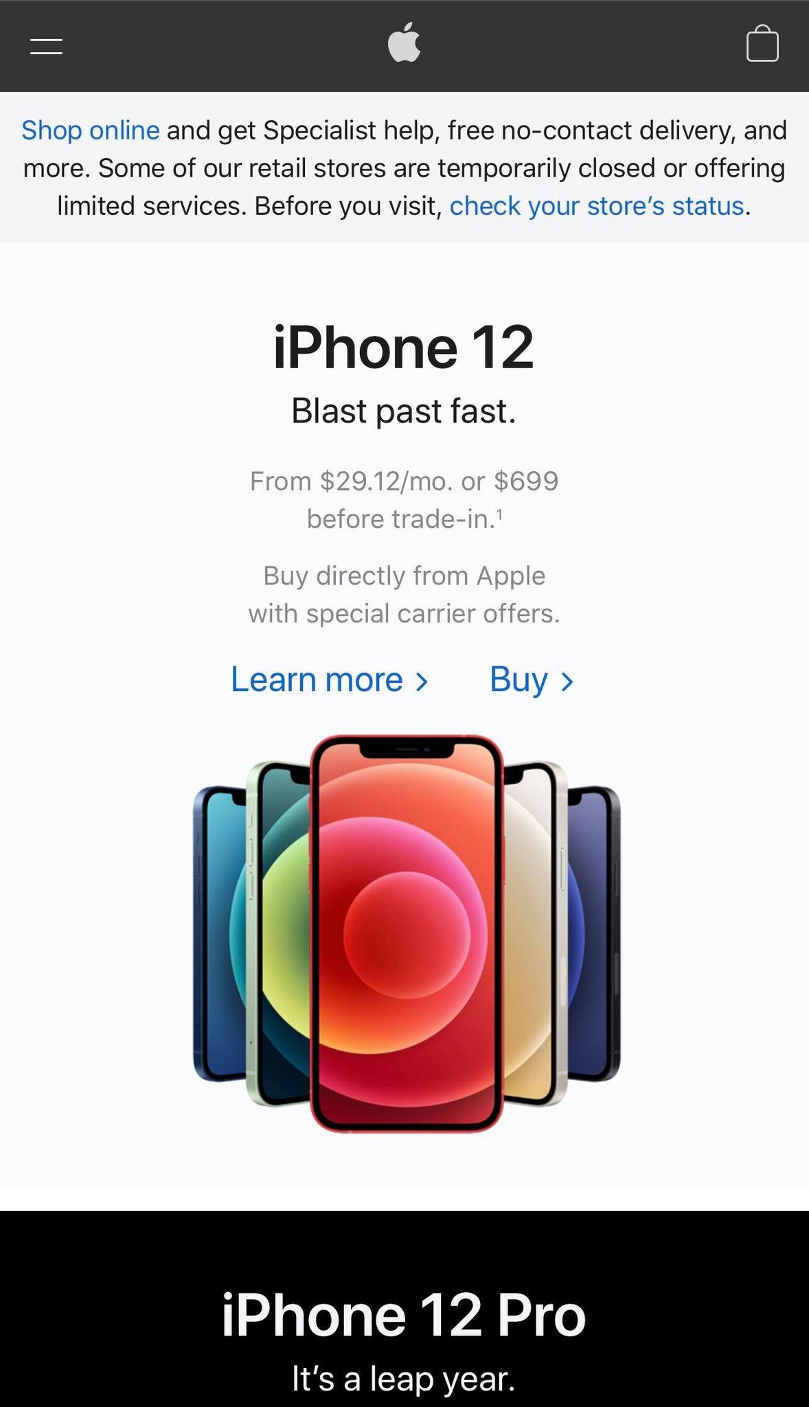 Picture of Apple mobile site